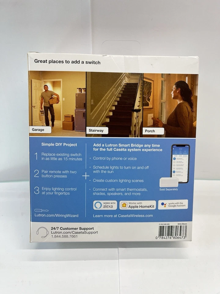 Lutron P-PKG1WS-WH Caseta Smart Switch Kit with Remote - White - Image 2 of 2