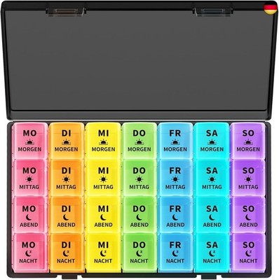 Opret Pill Box 7 Days Morning Lunch Evening Large Compartments Pill Box 7 Days