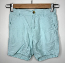 Janie and Jack Boys Linen Cotton Chino Shorts 6 Blue Adjustable Waist Pictures