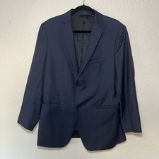 Theory Men s Blue Solid Two-Button Notch Lapel Blazer Jacket Size 42