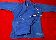 Sanabul Size A0 Model Zero Jiu Jitsu Blue BJJ Gi Uniform Jacket & Pants
