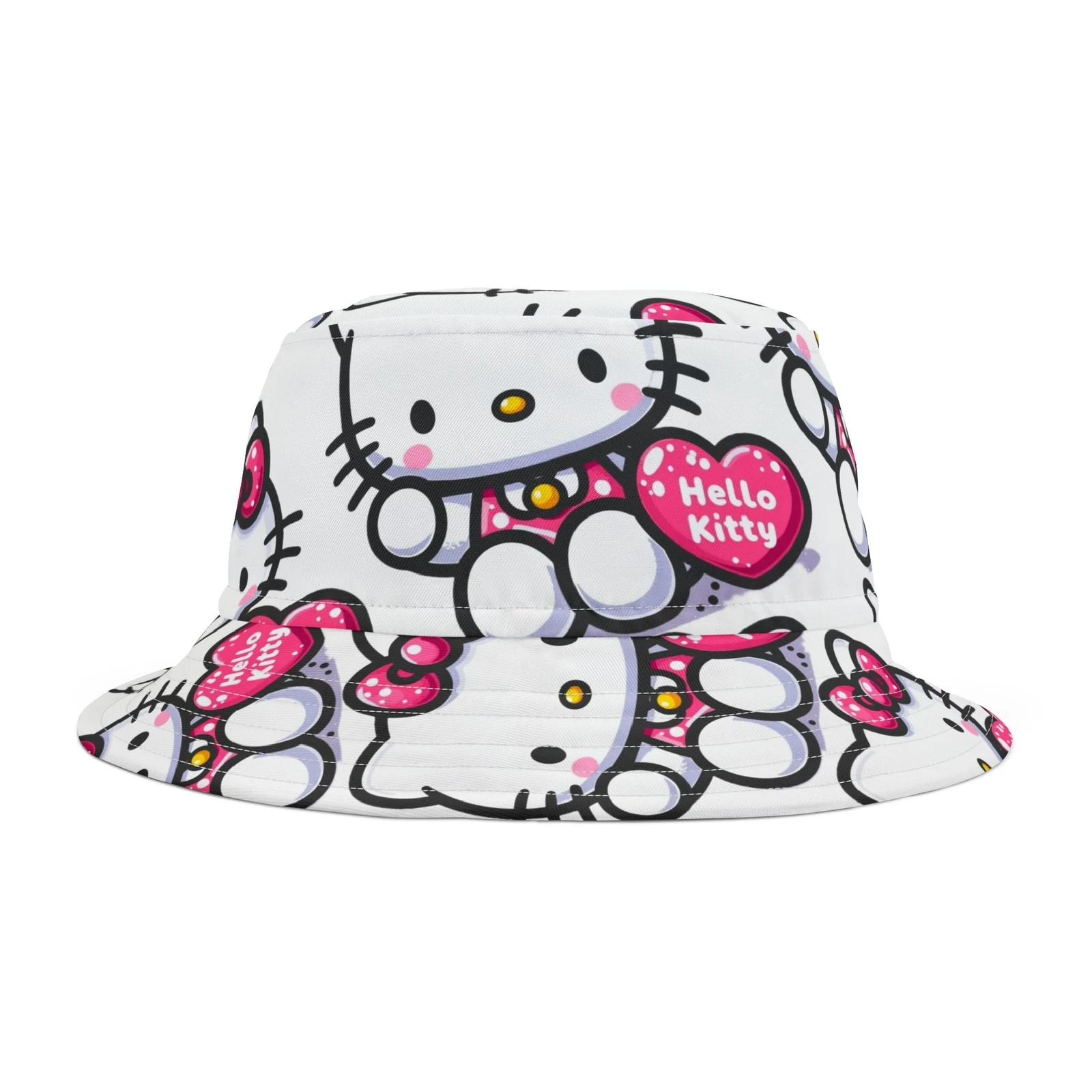 Hello Kitty Inspired Bucket Hat - Retro Style Summer Accessory