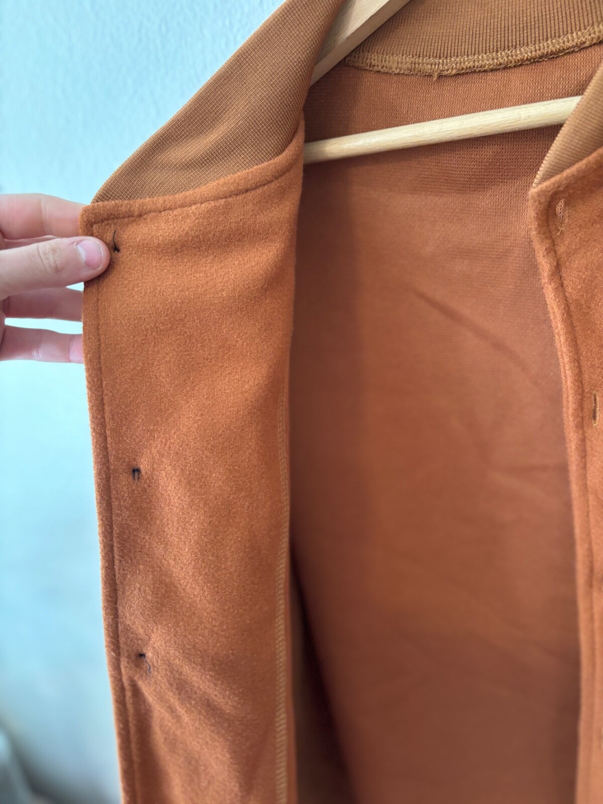 Rust Orange Varsity Jacket K Patch Vintage Retro … - image 8