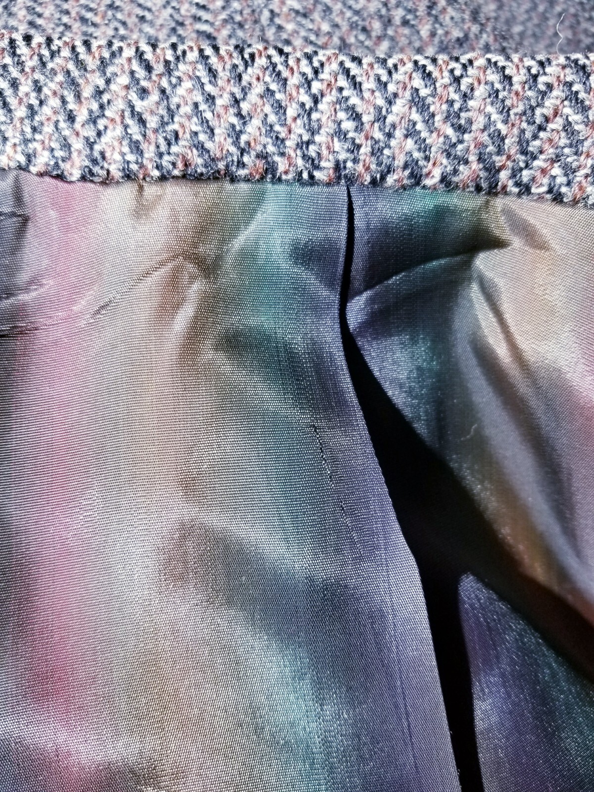 38R Vintage herringbone Tweed ENGLAND HandWoven rainbow Sport Coat Jacket Blazer image 7