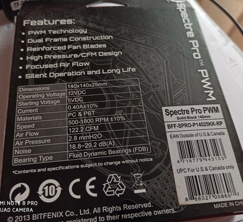 BitFenix Spectre PRO PWM 140mm Lüfter - weiß - Foto 2 di 2
