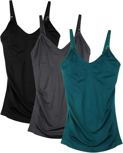 Womens Maternity Nursing Tank Cami for Breastfeeding with Adjustable Straps - 第 12/12 張圖片