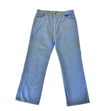 Vtg 70 s Montgomery Ward Men Sky Blue CORDUROY Pants Mod Hippie BELL BOTTOMS 34