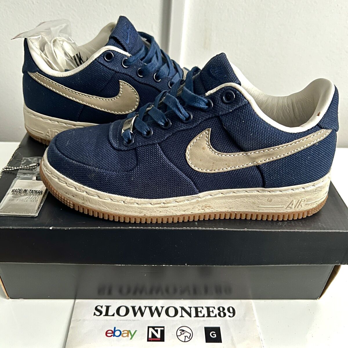 2007 Nike Air Force 1 Supreme Canvas Midnight Navy Sail 2007 Nike Air Force 1 Supreme Canvas Midnight Navy Sail