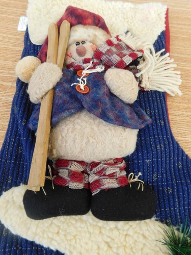 3D Snowman With Ski's Christmas Stocking Snow Theme . - Picture 2 of 6