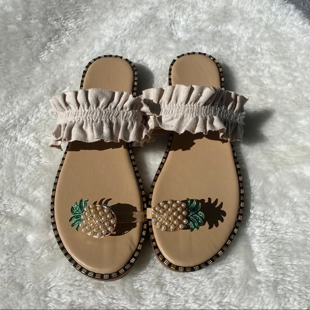 Pineapple ruffle shop sandals