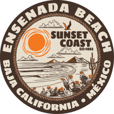 ENSENADA Beach Baja California Sunset Coast Retro Vinyl Sticker Decal Gift Cars