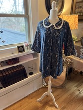 By Stella Blue Royal Lace  Snap Front Button Coat Jacket Cover Up Sz Medium M