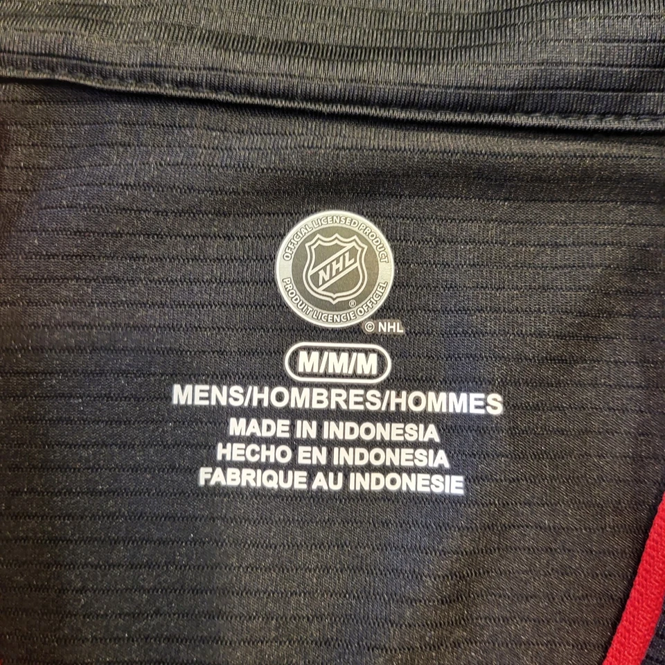 Camisa NHL Red Wings Para Hombres M Gris Negro Pullover Manga Larga Cuarto Cremallera Hockey Foto 3 de 4