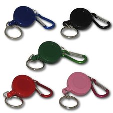 Retractable Reel Recoil Key Ring Chain Cord Clip Ski Pass ID Card Badge Holders