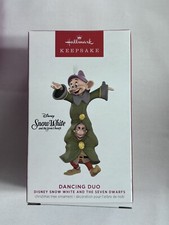 Hallmark 2023 Disney Dancing Duo Snow White Seven Dwarfs Ornament NEW Dopey