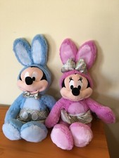 New DISNEY Store Mickey Minnie Mouse Bunny Plush Easter Set