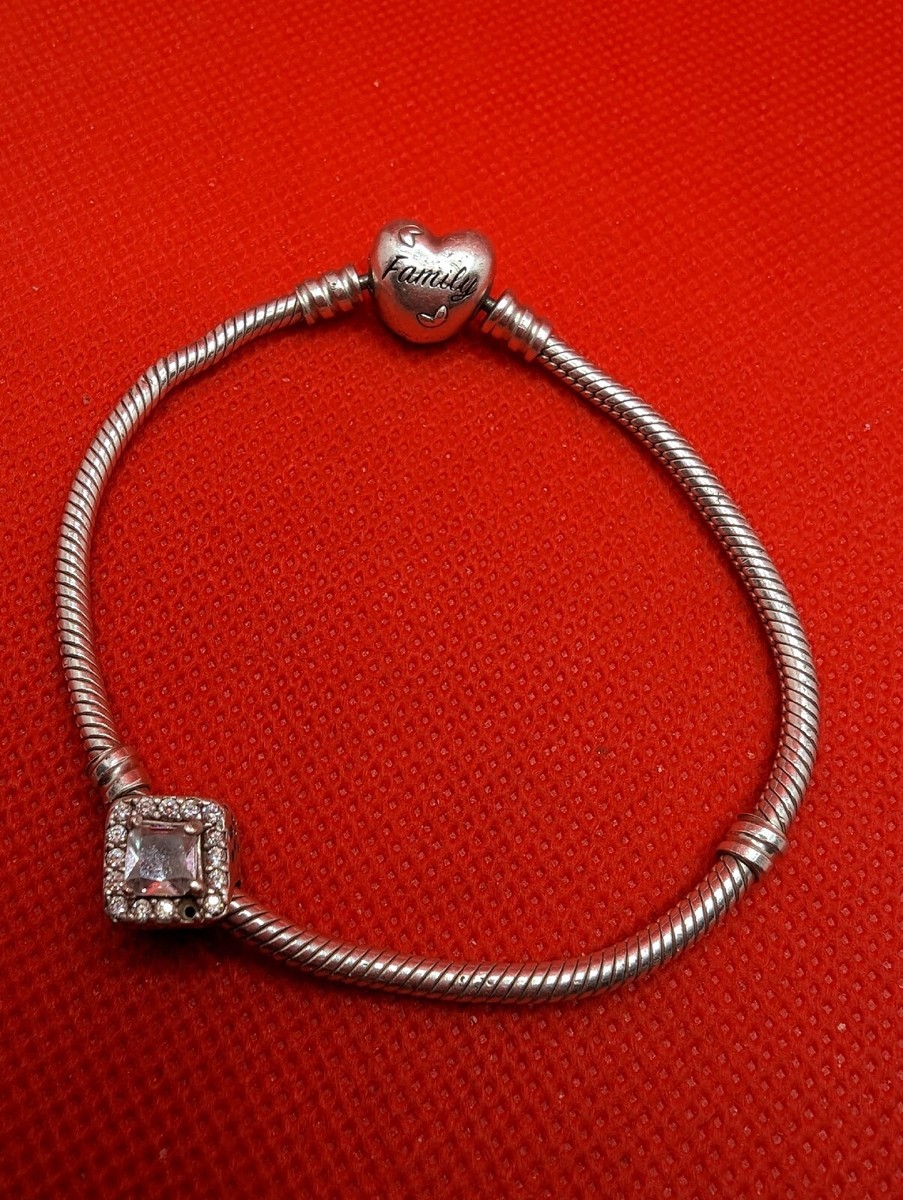 PANDORA Moments Family Tree Heart Clasp Sterling Silver Bracelet w