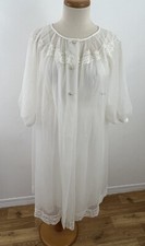 Vintage Shadowline Women's 36/M Nightgown  Robe Peignoir Set Nylon Chiffon