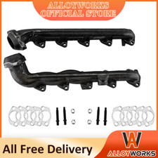Pair Exhaust Manifolds For 2000-13 Ford F250 F350 E350 E450 Super Duty 6.8L V10