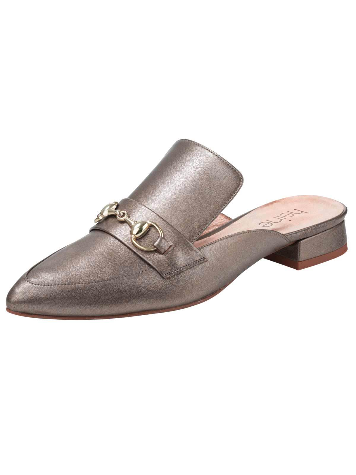 APL Heine ciabatta da donna in pelle tortora metallizzata
