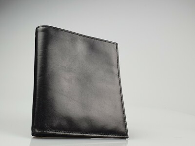 Leather Black Bifold Wallet (110mm x 130mm) New In Box - 1681