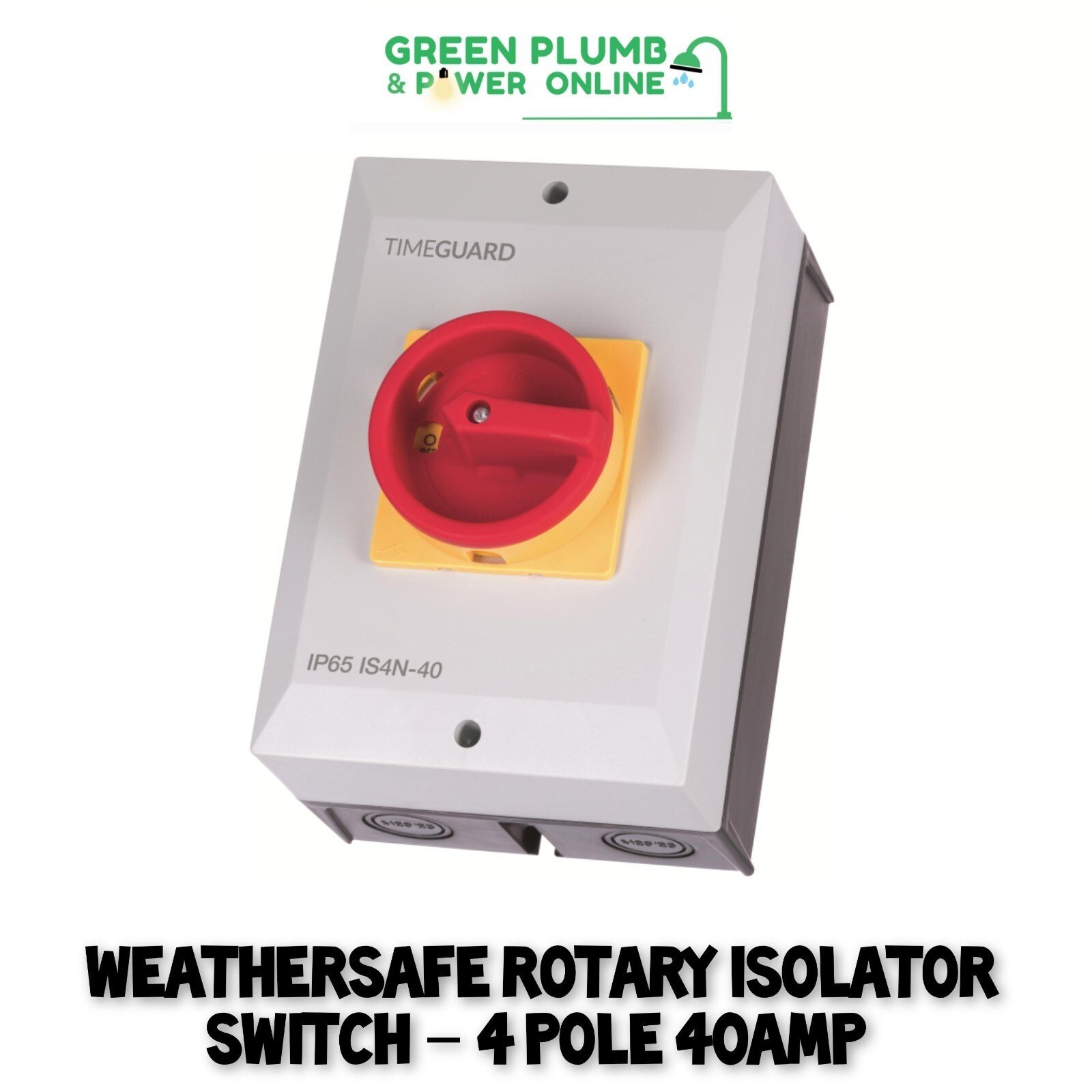 Timeguard IS4N-40 Weathersafe Rotary Isolator Switch IP65 4 Pole 40 Amp