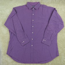 Polo Ralph Lauren Shirt Adult Size 18 Purple Check Regent Classic Fit Mens