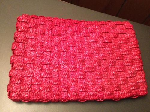 Red Weave Handtasche Clutch Purse Vintage gebraucht - Bild 2 von 7