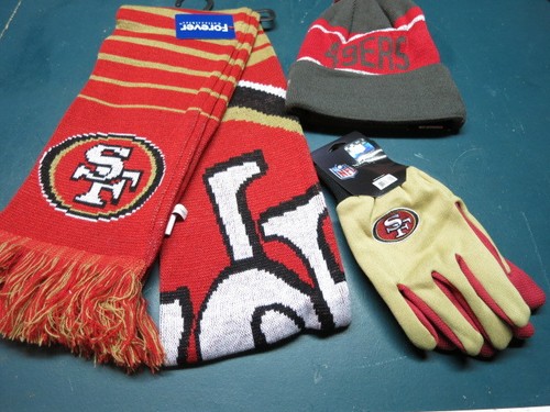 NWT SAN FRANCISCO 49ERS Scarf ,Hat and 