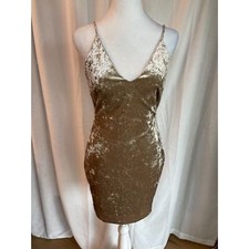ASTR The Label Gold Crushed Velvet Mini Dress – Size S