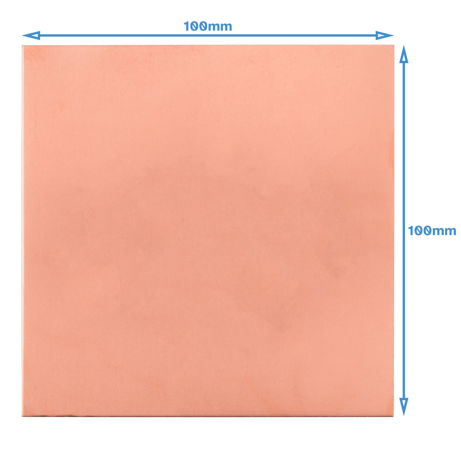 99.9% Pure Copper Plate 100mm x 100mm x 1mm Thick Cu Metal Sheet Flat Stock