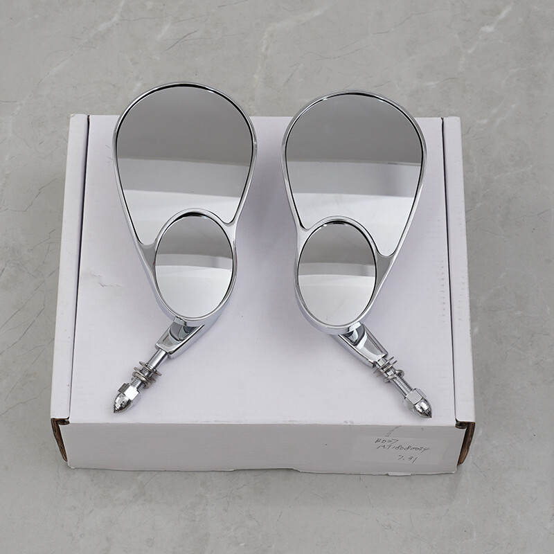 8mm Threaded Split Vision Mirror Chrome For Harley Touring 8mm