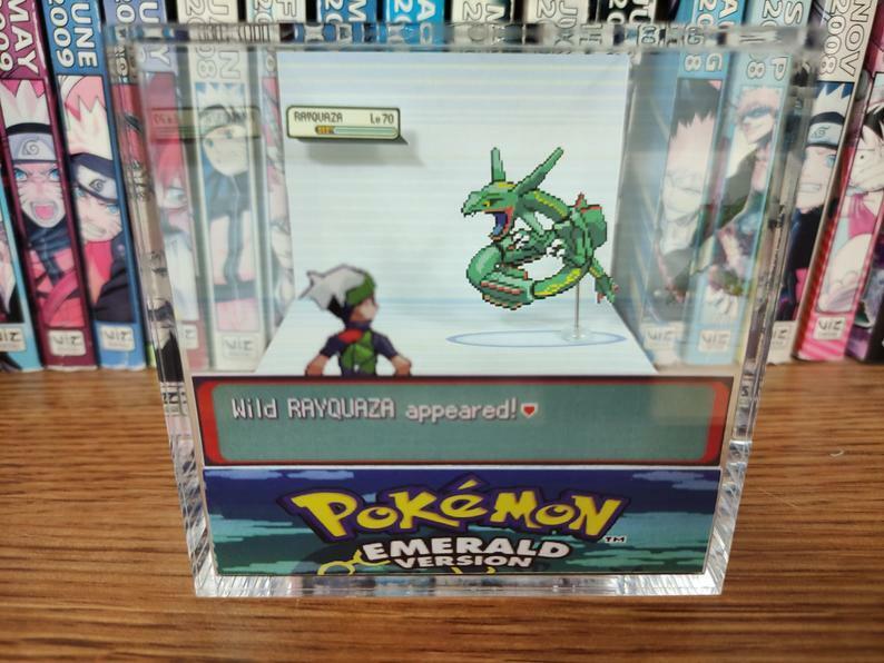 Pokemon Shiny Rayquaza Encounter Handmade Diorama - Gameboy Gaming  Cube-Fanart 