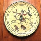 Superb Antique Italian Pottery Charger of Soldier on Horseback Firing Pistol