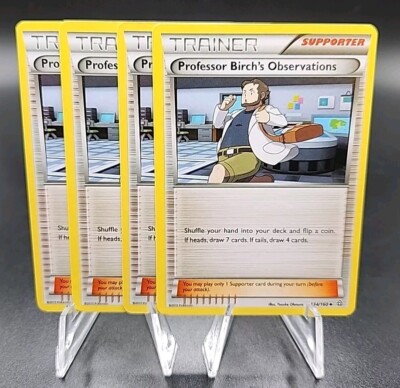 4x Professor Birch's Observations 134/160 XY Primal Clash Trainer Playset