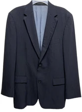 Hugo Boss Size 44R Pasolini/Movie Black Pinstripe 2 Button Blazer Sports Coat
