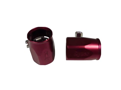 Sytec Rouge Panneau 6 -6 Tressé Tuyau Carburant Finisseurs Clips Paire 8MM Id GQ - Photo 1/2