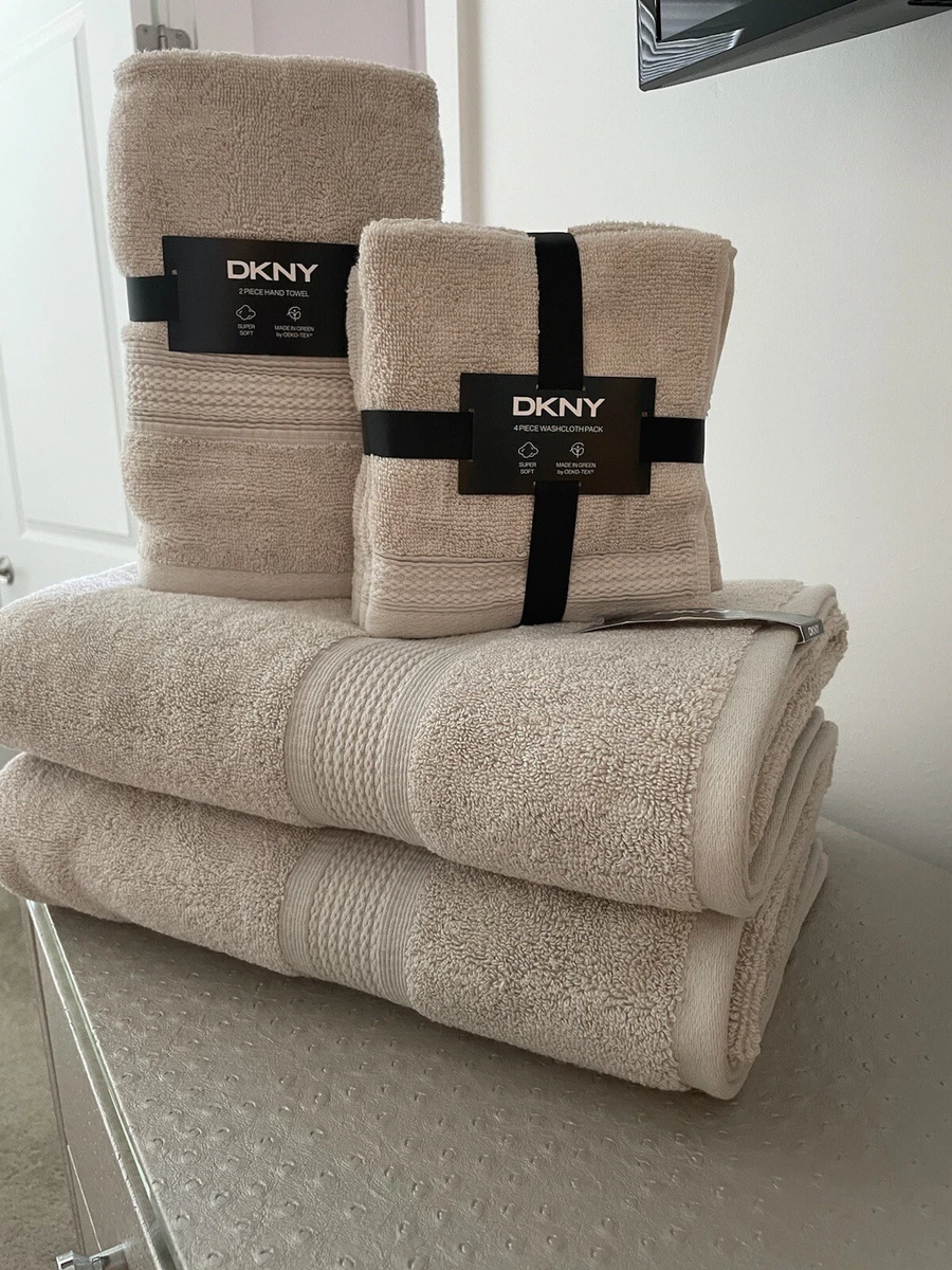 DKNY Eight Piece Beige Bathroom Towel 100 Cotton eBay