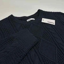 Mens Heavyweight Fisherman Crewneck Navy Blue Sweater Big & Tall Size XXL NWT