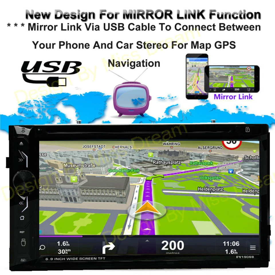 Reproductor de radio DVD MP3 FM estéreo para automóvil Bluetooth de 6,2" doble Din en el tablero para Kia Soul Foto 4 de 4