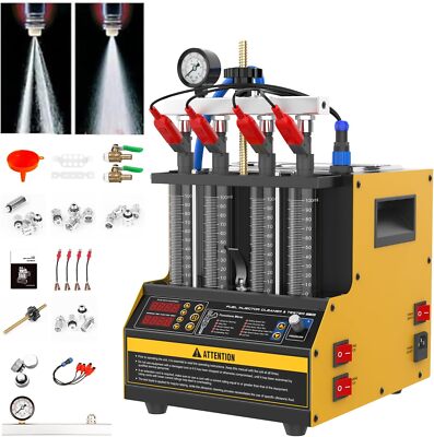 CT160 Ultrasonic Fuel Injector Cleaner Tester 4-Cylinder Petrol Car Nozzle 110V