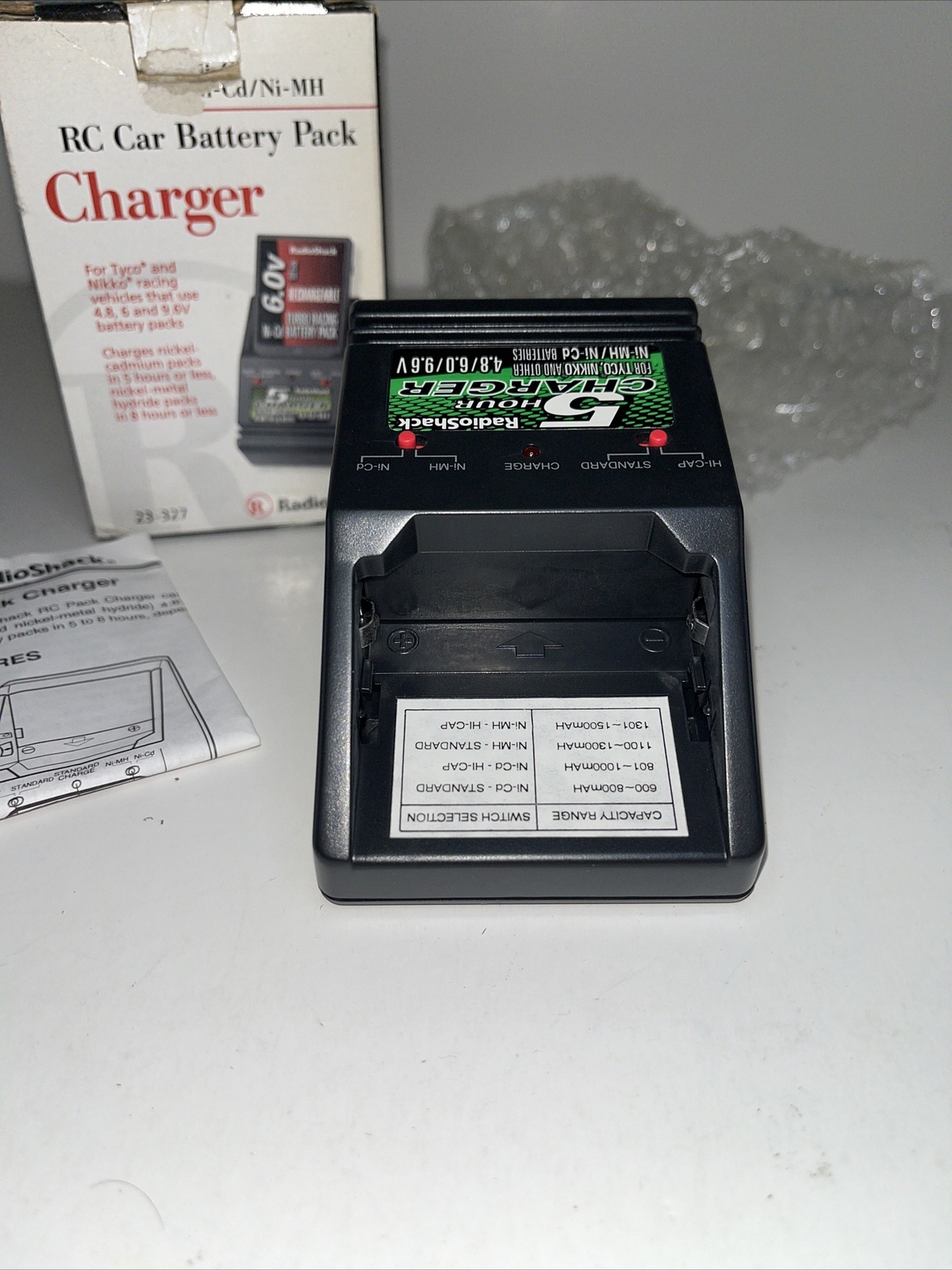 RadioShack 23327 NiCD/NiMH RC Car Battery Pack Charger 4.8 6V 9.6V