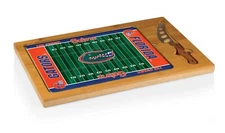 Legacy Florida Gators Glass Top Cutting Board & Cheese Knife Football