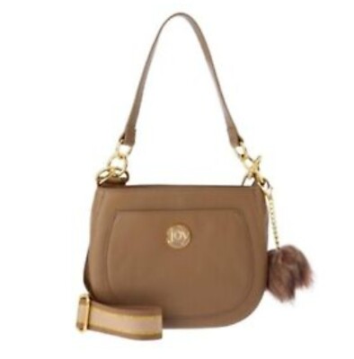 JOY Chic Leather Crossbody Shoulder Bag W/ Pompom, RFID/ Anti-Microbial-neutral