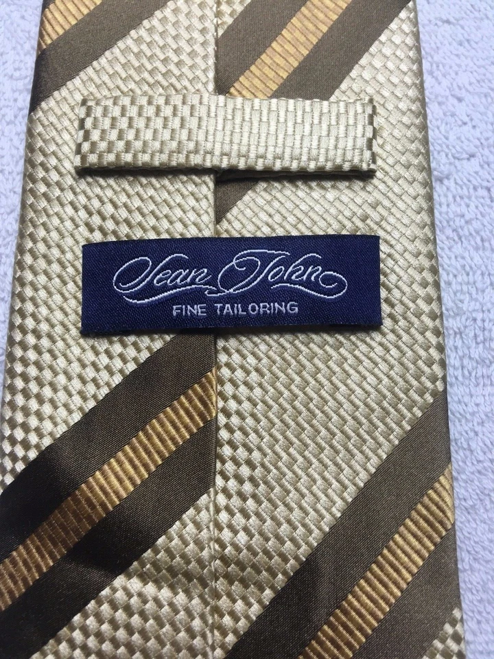 SEAN JOHN CORBATA HOMBRE BEIGE MARRÓN ORO 4 X 61 Foto 4 de 4