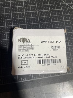 AUTOMATION DIRECT AVP-31C1-24D, Single Solenoid Valve, 2-position