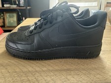 Nike Air Force 1 '07 Triple Black Leather Low Top Lace-Up Sneakers DD8959-001