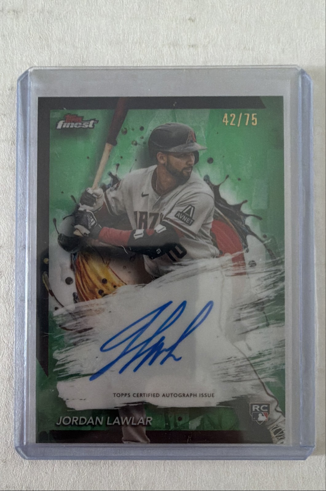 2024 Topps Finest - Finest Autographs Jordan Lawlar #FA-JL Green Refractor /75