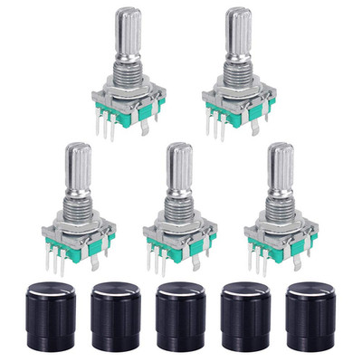 5 Set 360 Degree Rotary Encoder Code Switch Push Button EC11 Digital Potentiomet