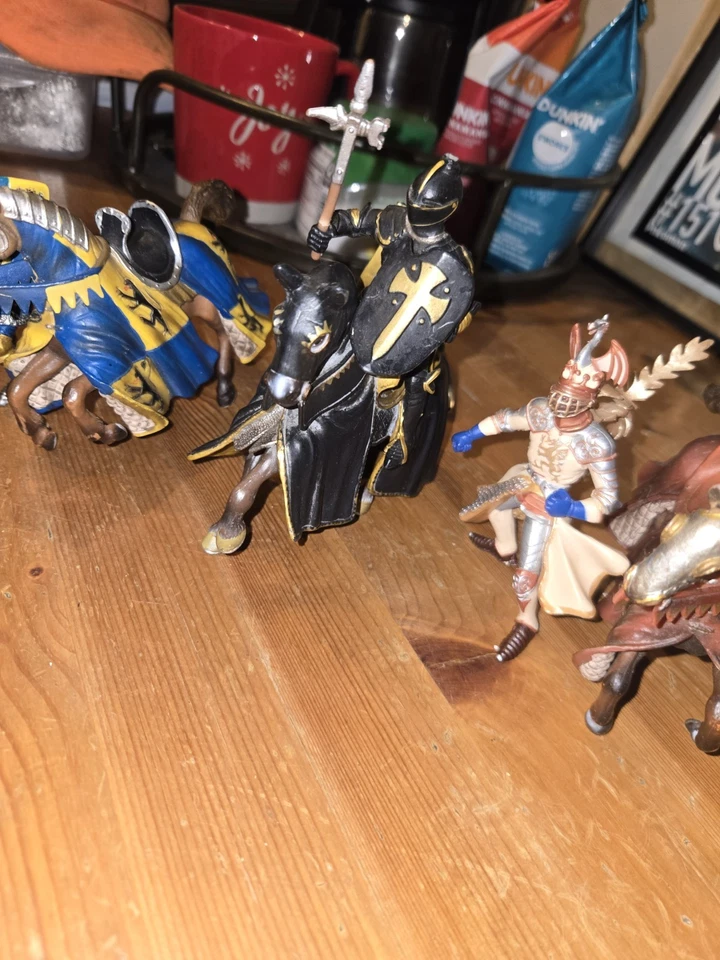 Schleich Alemania Papo Caballeros, Rey, Escudos Figuras Lote 2003 2005 Medieval Foto 3 de 4